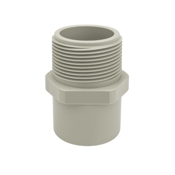 Adaptador tope-Rosca M BSP PP gris PN10 SDR11