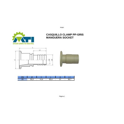 Comprar Casquillo Clamp PP Gris para manguera | Alta Resistencia Química Comprar Casquillo Clamp PP Gris para manguera | Alta Resistencia Química