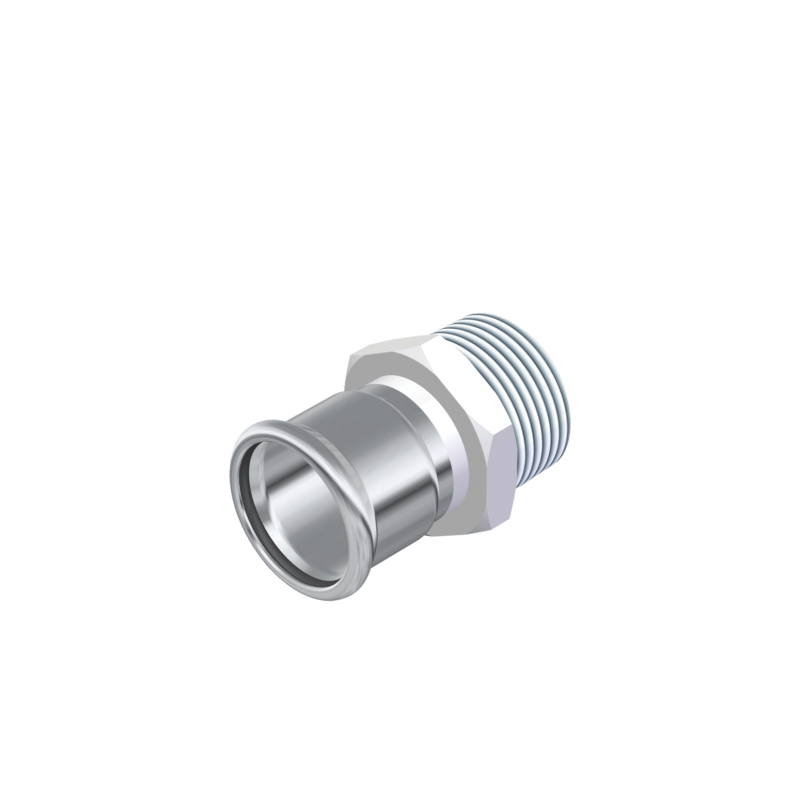 Entronque 1/2'' macho para Tubo multicapa de compresion 20 mm, sin  necesidad de maquina prensadora, gris